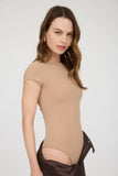 Round Neck Short Sleeve Knit Bodysuit