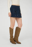Bow Denim Mini Skort