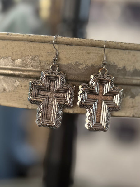 Medium Cross Dangle Earrings