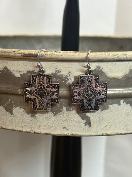 Western Small Cross Earring
