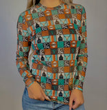 Western Checkered Mesh Top