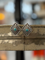 Brass Concho Stud Earrings