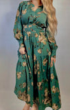Sage Floral Dress