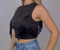 Suede Fringe Top