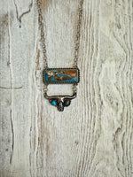 Western Steerhead Stone Double Drop Pendant Necklace