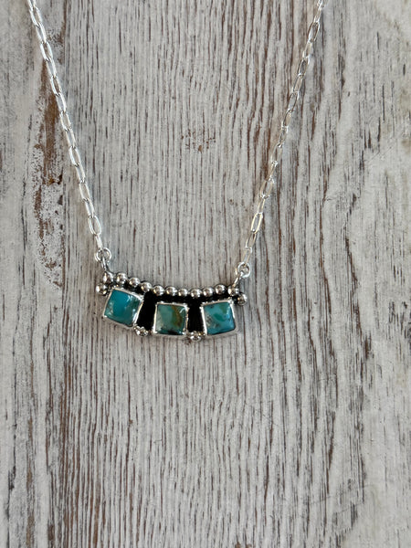Turquoise Triple Square Necklace
