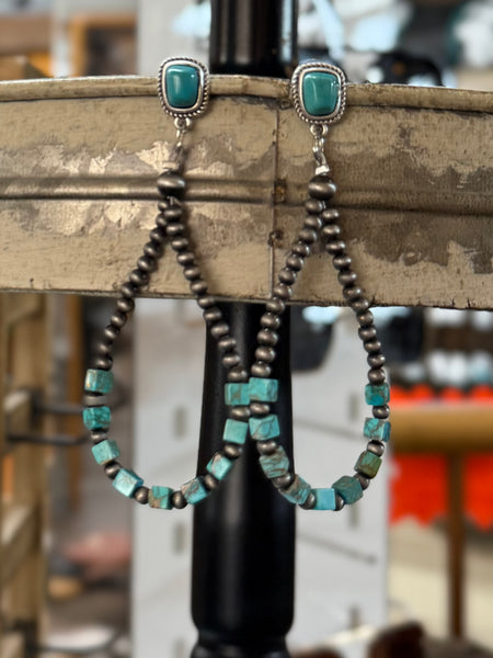 Handmade Navajo Bead Gemstone Earrings