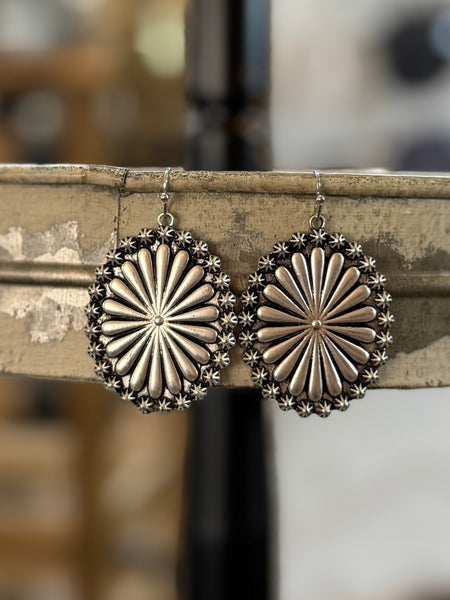 Silver Concho Earrings