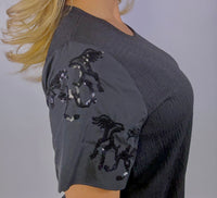 Sequins Horse Sleeve Blouse