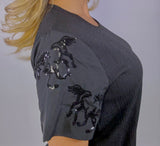 Sequins Horse Sleeve Blouse