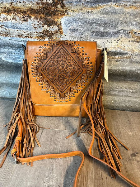 Montana West Tooled Fringe Crossbody