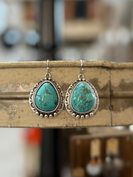 Turquoise Circle Earrings