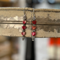 Handmade 6mm Red Heart Gemstone Earrings