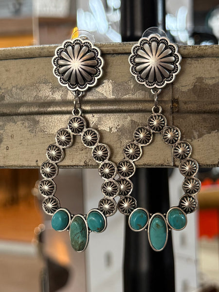 Concho Turquoise Post Earrings