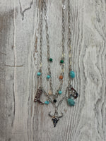Western Charm Coral Charm Necklace