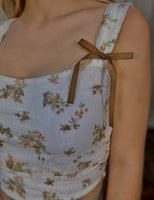 Floral Ribbon Bow Crop Top