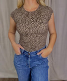 Leopard Round Neck Bodysuit