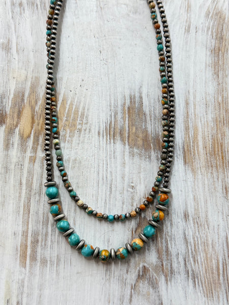 17" 2-strand Navajo Gemstone Necklace