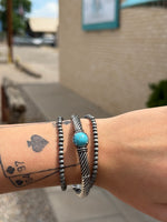 Western Navajo Glass Stone 3 Layer Stretch Bracelet