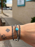 Western Navajo Glass Stone 3 Layer Stretch Bracelet