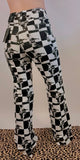 Black White Checkered Trouser Jeans