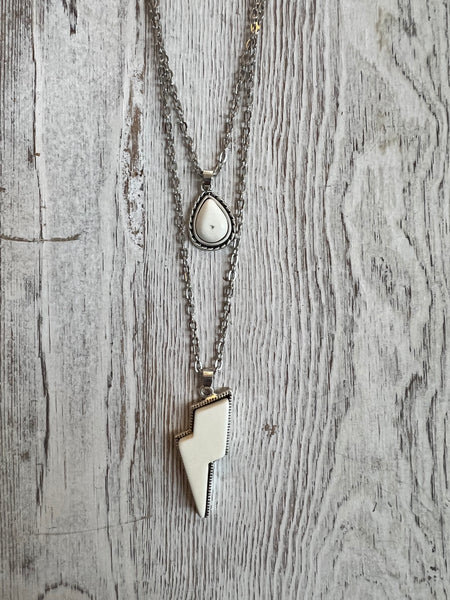 Bolt White Turquoise Necklace