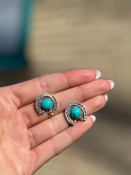 Horseshoe Turquoise Earrings