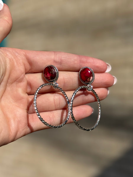 Dhalia Rose Hoop Earrings