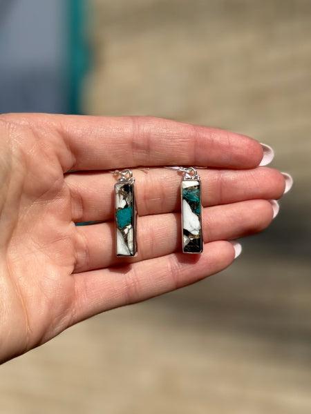 White Buffalo Bar Earrings