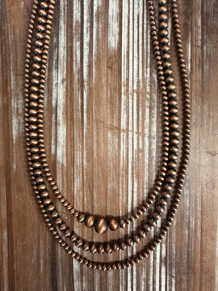 18" Copper Navajo Bead Necklace