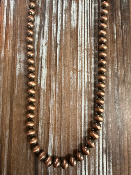 24" Copper Navajo Bead Necklace