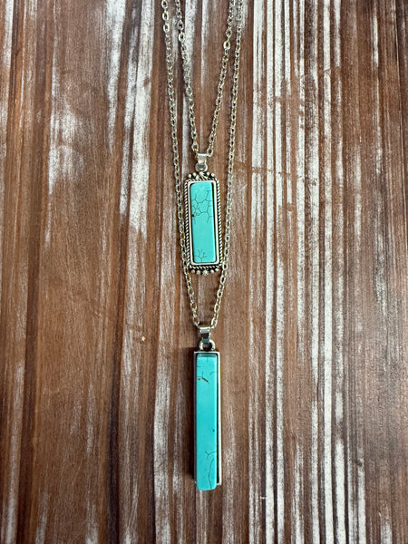 2-strand Bar Turquoise Necklace