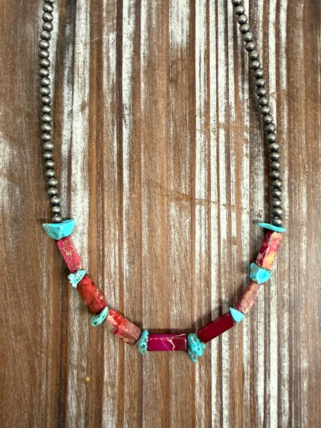 Rectangular Gemstone Necklace