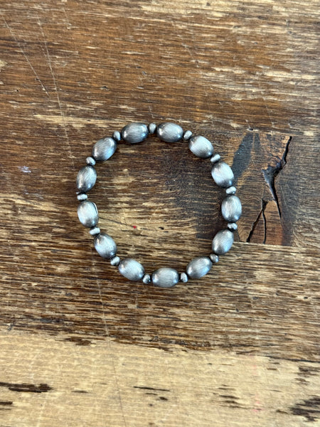 10mm Oval Navajo Bead Stretch Bracelet