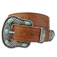 Western Floral Tooled Belt
