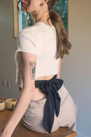 Back Tie Sweater Knit Crop Top