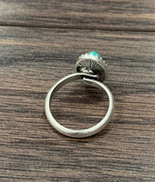 Small Round Adjustable Turquoise Ring