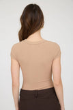 Round Neck Short Sleeve Knit Bodysuit