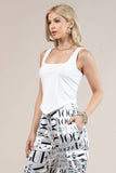 Solid  Square Neck Crop Top