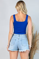 Solid  Square Neck Crop Top