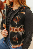 Black Orange Beige Quilted Lined Zip-up Vest
