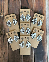 White Concho Clay Earrings