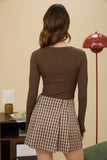 Ribbed Long Sleeve Henley Knit Top