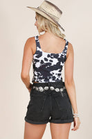 Western Cow Print Corset Top