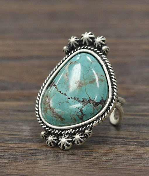 Large Turquoise Adjustable Ring