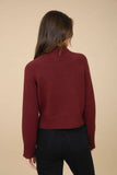 Mock Neck Long Sleeve Knit Cropped Sweater