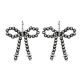 Western Pearl Bead Bowknot Earrings
