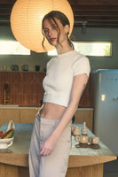 Back Tie Sweater Knit Crop Top