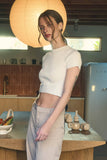 Back Tie Sweater Knit Crop Top