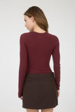 Round Neck Long Sleeve Sweater Bodysuit
